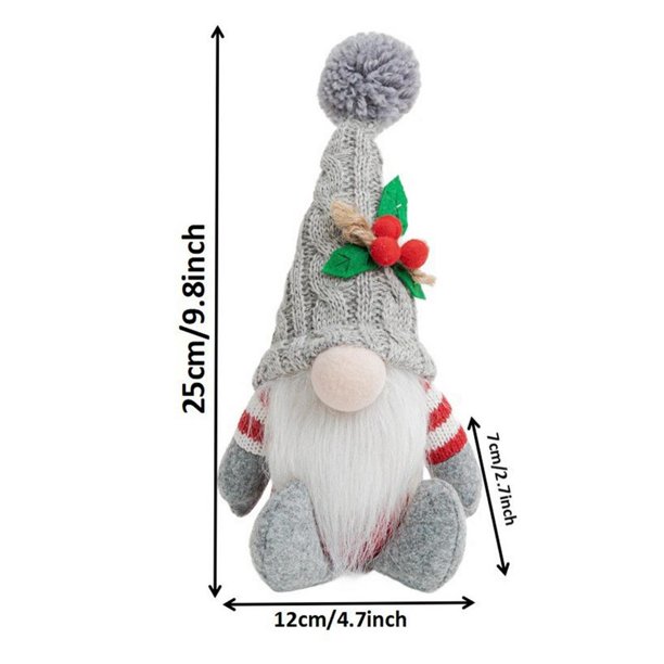 Gnomos de Navidad, adornos de granja escandinavos, peluches, gnomos sentados, decoración de enanos para fiestas de Navidad, hogar, cocina, mesa