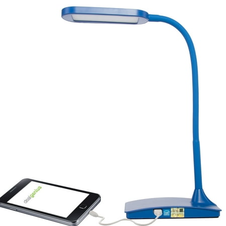 TW Lighting LED Ivy Office Computer Desk Lamp With USB Charging Port White Small