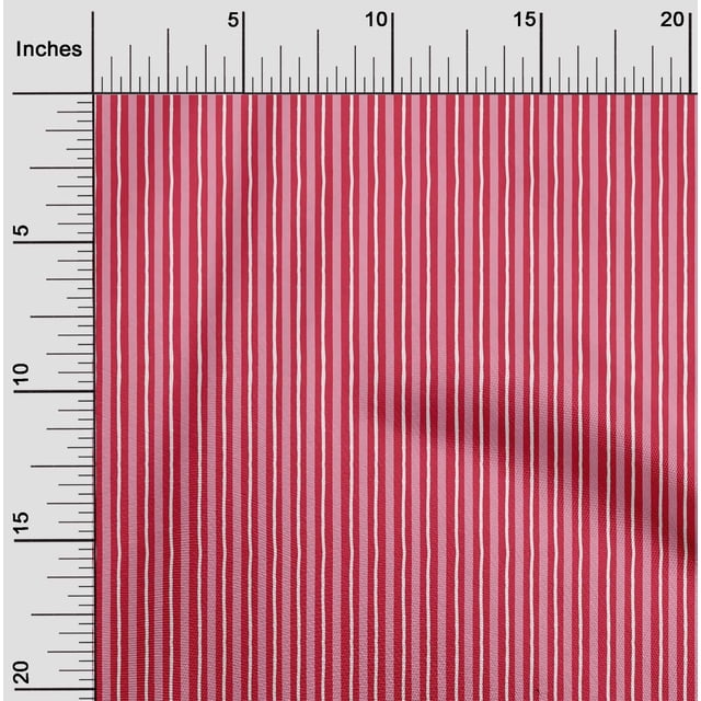 oneOone Tissu Polyester Lycra Rouge Vif à Rayures pour Projets de Couture, Imprimés de Tissu au Mètre, Largeur de 56 Pouces