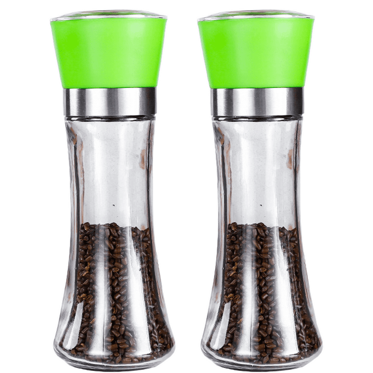 Salt and Pepper Shakers Grinders Set Refillable Stainless Steel