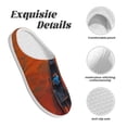 thumbnail image 5 of Disketp Orange Net Fishing Boat Women's Men's Slippers Plush Slip-On House Slipper for Winter Indoor Soft Cushion Non-slip Fluffy Slides Slippers-13, 5 of 7