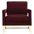 thumbnail image 3 of TOV Furniture Avery Maroon Velvet Chair with Gold Base, 3 of 5