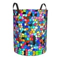 thumbnail image 2 of Kll Colorful Tie Dye Stained Glass 2 Waterproof Foldable Laundry Hamper Bucket With Handles For Storage Bin,Kids Room,Home Organizer (Small), 2 of 8