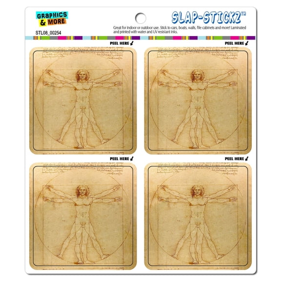 Vitruvian Man Leonardo da Vinci SLAP-STICKZ(TM) Premium Sticker