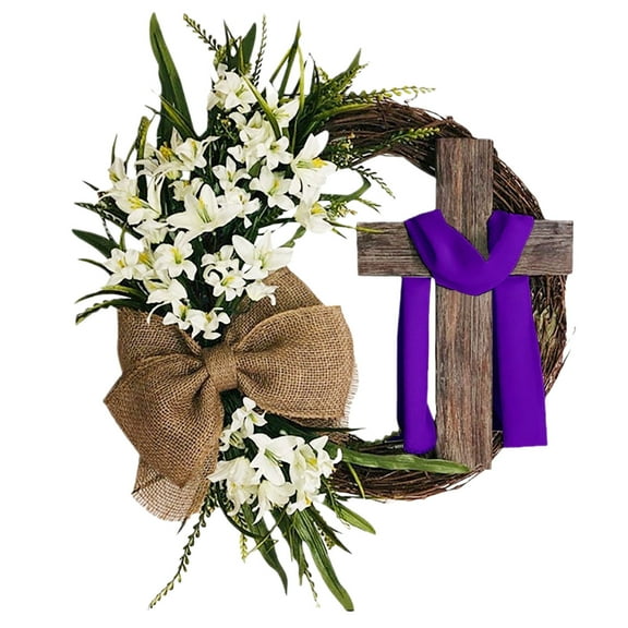 Qocolhg Spring Wreaths for Front Door Artificial Summer Wreath Artificial Easter Door Wreath for Home Wall Farmhouse Springtime Easter Holiday Party Easter Decorations Clearance