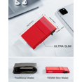 thumbnail image 4 of Plånbok för kvinnor och män Pop up Slim Card Plånbok RFID-blockering med pengaficka | Minimalistisk kreditkortshållare för kvinnor | Rosröd, 4 of 5