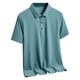 thumbnail image 1 of Puntoco Polo De Seda De Hielo De Color Sólido De Manga Corta Para Hombre top/Camisa De Solapa De Manga Corta Verde Xxxl, Regalo Para Mujer, 1 of 2