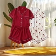 thumbnail image 5 of Fengactive 2PC Cute Printed Pajamas Sets for Women Button Up Short Sleeve Nightwear Lounge Sleepwear, 5 of 5