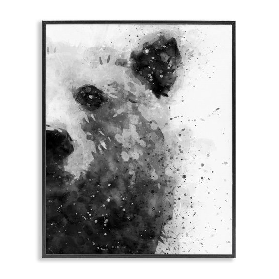 Stupell Industries Eclectic Bear Portrait Paint Splatter Black Framed Giclee Art, 11 x 14, by Brandon Wong