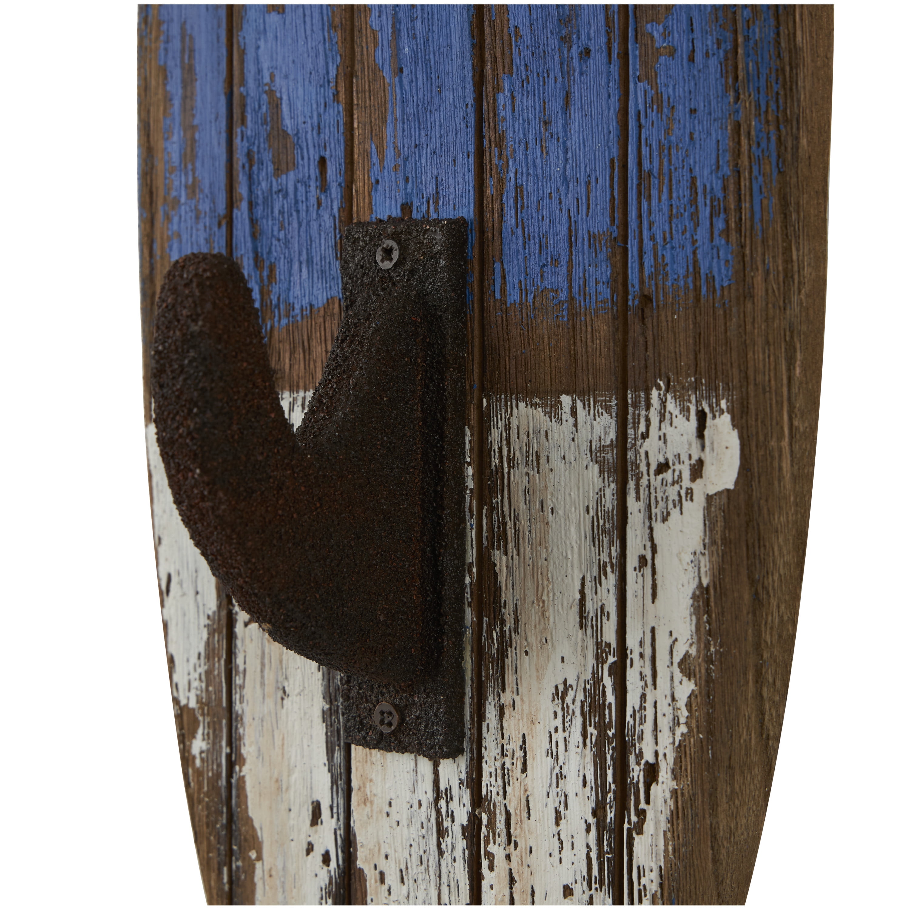 DecMode 6"W, 27"H White Wood Surfboard Wall Hook, 2-Pieces