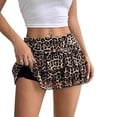 thumbnail image 2 of VNKIDY Womens Leopard Print High Waist Ruched Tiered Ruffle Mini Skirt For Summer Daily Wear Party Everyday Outings Lightweight Skirts, 2 of 4