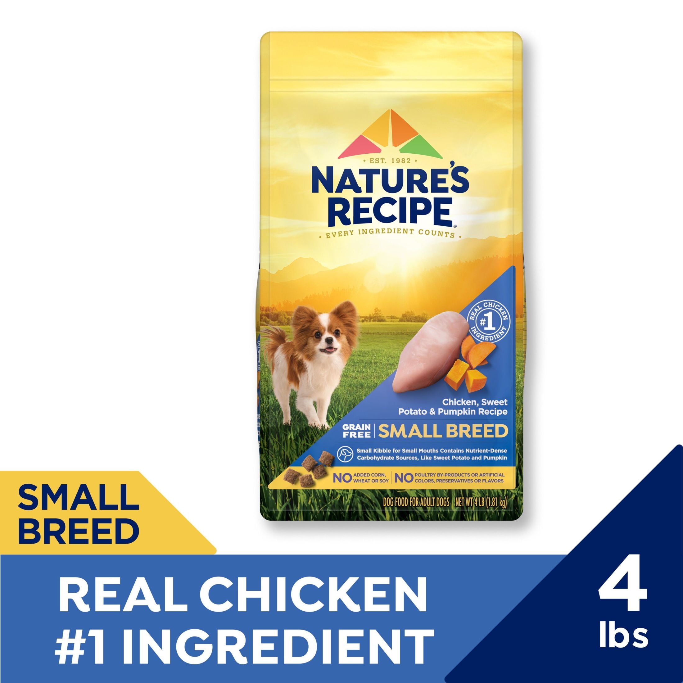 Nature s Recipe Small Breed Grain Free Dry Dog Food Chicken Sweet Potato Pumpkin 4 lb Bag Walmart