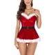 thumbnail image 1 of Gibobby Lencería de encaje para mujer Monos navideños para mujer Pijamas Lencería Ropa interior sexy sin mangas(Rojo, XL), 1 of 5