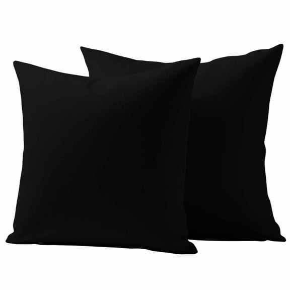 Outdoor Waterproof Pillow Covers Solid Art Minimalist Pure Black Decorative Throw Pillow Protectors,Pillowcase Cushion Cases for Patio Sofa Garden Couch,16x16in,Pack of 2