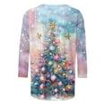 thumbnail image 4 of Mifsaly Plus Size Christmas Shirts for Women 3/4 Sleeve Loose T-Shirts Merry Xmas Tree Print Crewneck Tops Pullover Family Party Funny Blouse 2025 Holiday, 4 of 5
