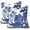 Chinoiserie Blue and White, variant on Chinoiserie Blue and White Pillow Covers 18x18 Set of 2,Blue and White Pillow Covers Outdoor Decorative Linen Pillow Covers for Couch Bed Sofa Cushion Farmhouse Pillowcases