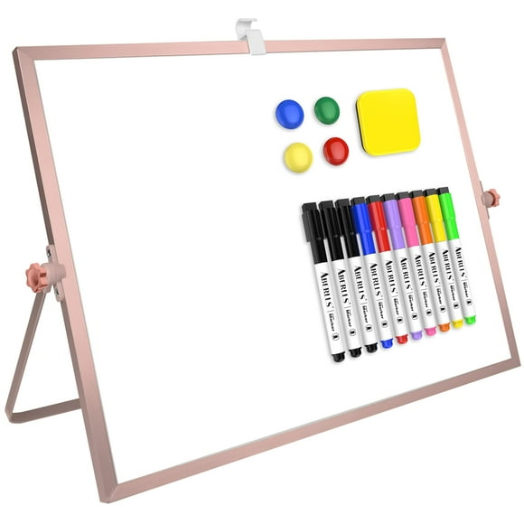 Pizarra blanca de borrado en seco ABERLLS, juego de escritorio magnético de 40 x 30 cm