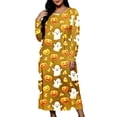 thumbnail image 2 of SELONE Plus Size Nightgowns for Women Long Long Sleeve Sleepshirt Ghost Pumpkin Sleep Dress Halloween House Dress, 2 of 8