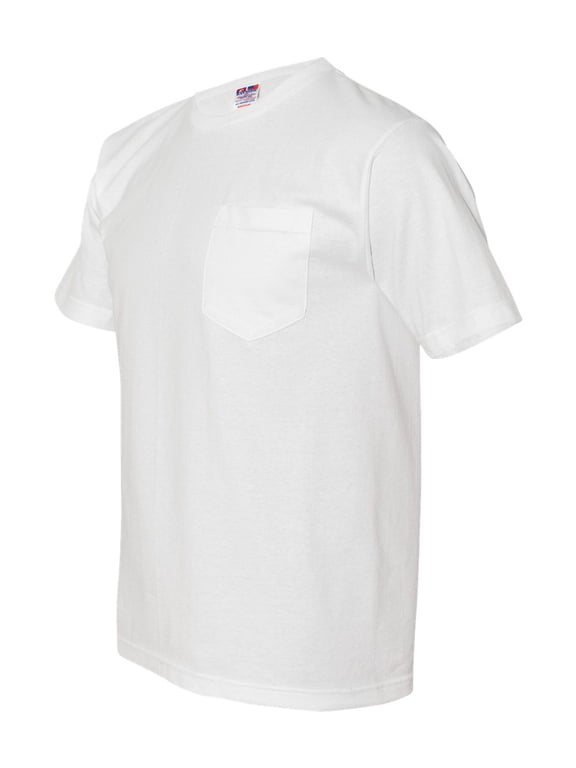 - USA-Made Midweight Pocket T-Shirt - 5070, White, 3X