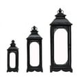 thumbnail image 3 of Iron retro windproof candle holder metal glass lantern creative romantic candle holder - black, 3 of 5