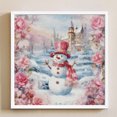 thumbnail image 4 of Hilo de bordar de algodón ecológico completo, 11 quilates, estampado de muñeco de nieve, punto de cruz, 40x40cm, rosa, 4 of 9