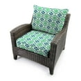 thumbnail image 3 of Jordan Manufacturing 46.5" x 24" Vesey Sea Mist Blue and Green Quatrefoil Rectangular Outdoor Deep Seat Chair Cushion Set with Welt, 3 of 11