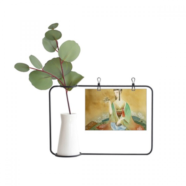 Ilustrador de Belleza chino antiguo Marco De Metal Florero De Cerámica Decoración
