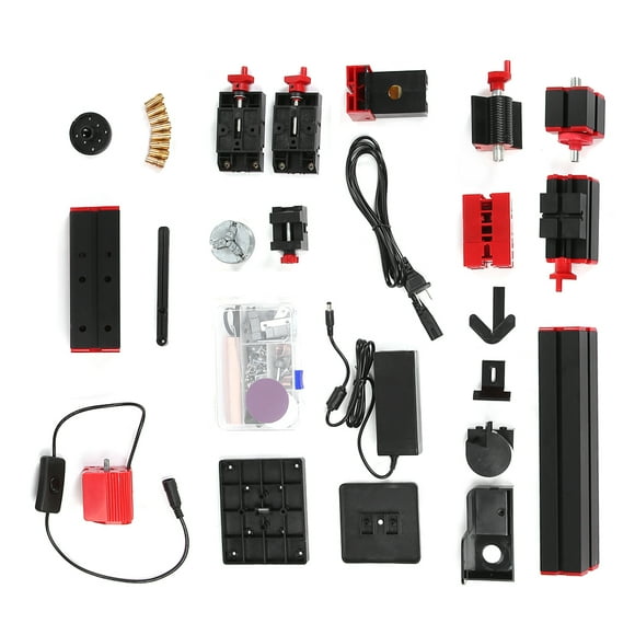 Mini Motorized Jigsaw Grinder,Mini 6 in 1 Wood Metal Lathe Woodworking Motorized Jigsaw Grinder Performance Driven