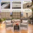 thumbnail image 2 of Tappio 3 Piece Patio Conversation Bistro Set Outdoor Chat Furniture, Porch Balcony Furniture Set,Wicker Chairs and Storable Table Set for Patio Balcony Backyard Apartment, Gray/Beige, 2 of 8