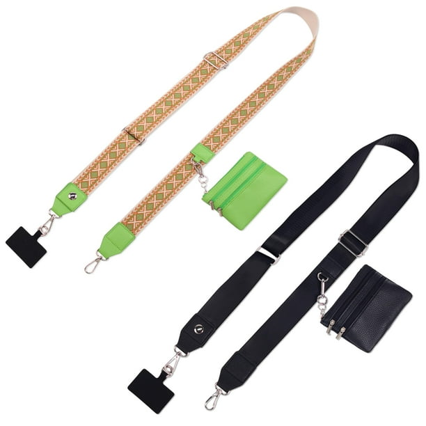 Funda tipo cartera ajustable PUGPIU con correa para teléfono, paquete de 2