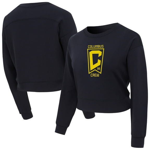 Women's Concepts Sport Black Columbus Crew Tri-Blend Darby Knit Long Sleeve Crop Top