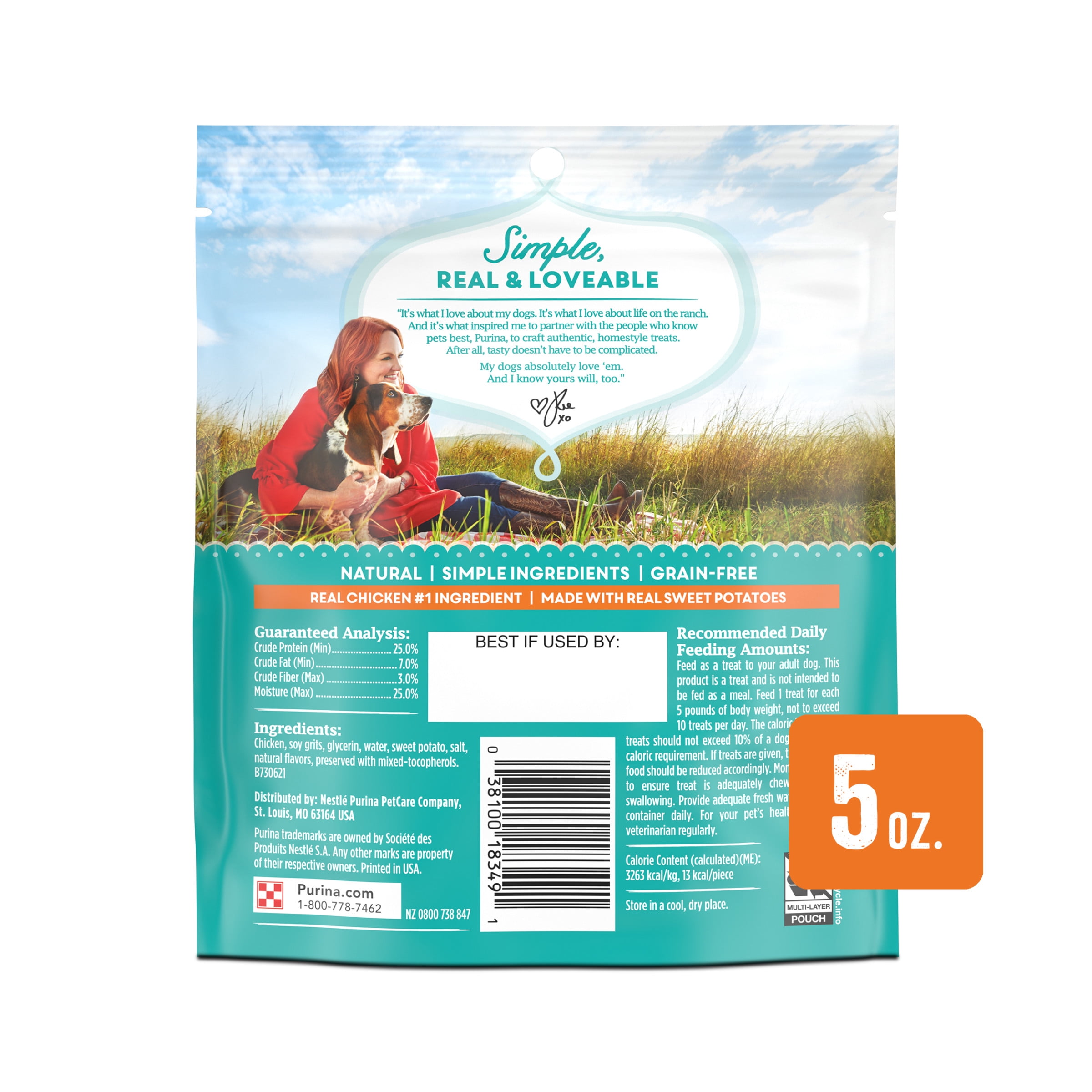 The Pioneer Woman Chicken and Sweet Taters Recipe Bites Natural, Grain Free Soft Dog Treats, 5 oz. Pouch