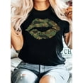 thumbnail image 2 of Plus Size Women's Graphic Letter T-Shirt Leaf Print Camouflage top Fashion Camouflage Clothes, 2 of 3