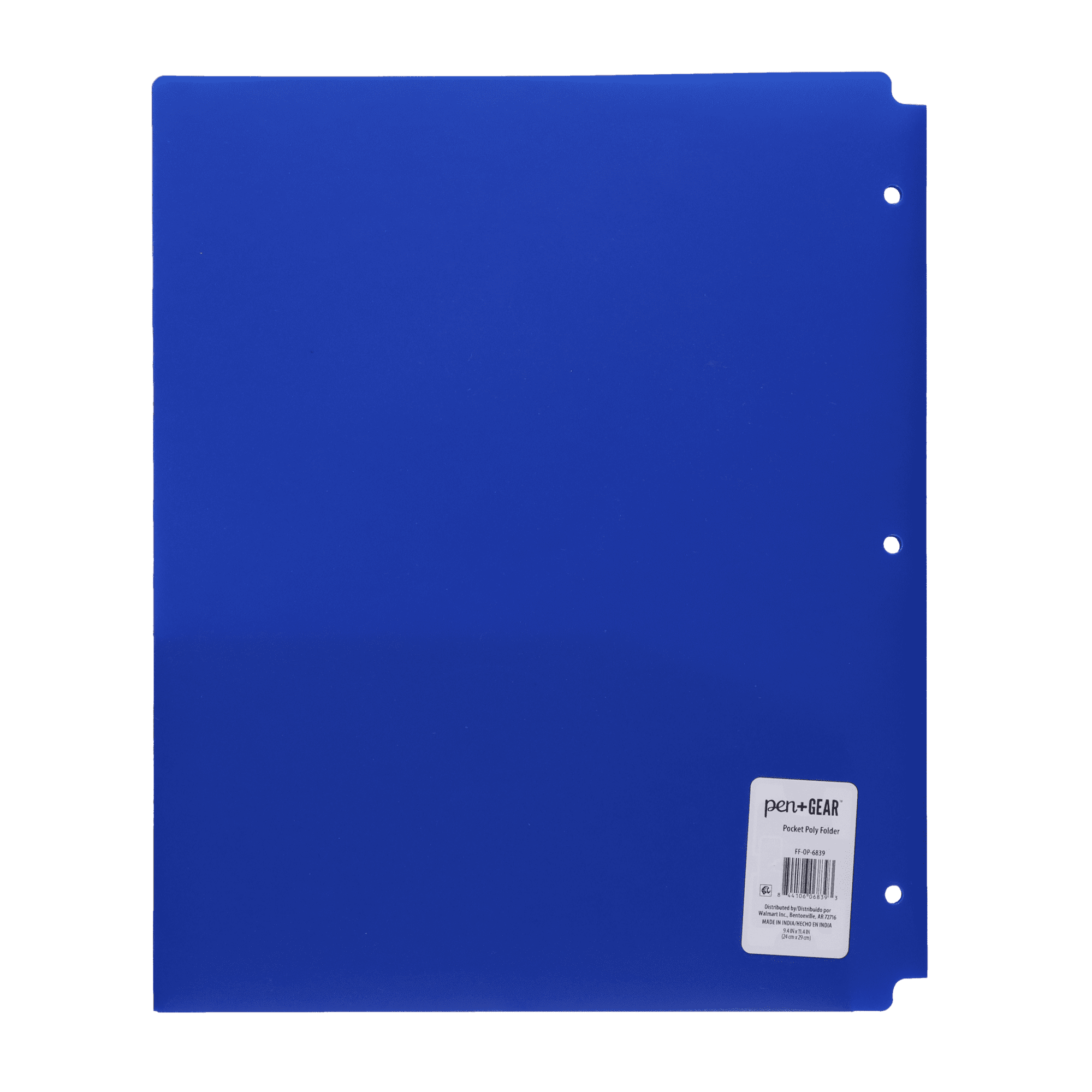 (4 pack) Pen+Gear 2-Pocket Poly Folder, Blue