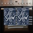 thumbnail image 2 of Navy Blue Christmas Kitchen Towels Set of 3, Water Absorbent Dish Towel, Retro Rustic Winter Snowflakes Xmas Decorative Hand Towels - Quick Drying Cloth for Cooking Baking, 18x28 Inch, 2 of 8