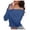 Blue, variant on Sweater for Women, Off Shoulder Sweaters for Women, Fall Long Sleeve Ribbed Knit, Fitted Blouse