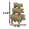 thumbnail image 2 of 6.5"H Rustic Cast Iron Western Farmhouse Stacked Pigs Piglet Family Figurine, 2 of 9