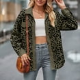 thumbnail image 6 of Azrian Clearance Womens Flannel Plaid Shirts, Plaid Tops Women's New Leopard Print Button Long Sleeve Jacket Shirt Coat, 6 of 7