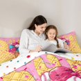 thumbnail image 4 of Castle Fairy Sport Baseball Queen Comforter Set 3 Pieces, Ice Cream Cone Pattern Comforter Sets Queen, Pink Blue,1 Comforter and 2 Pillowcases, 4 of 6