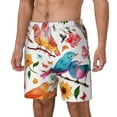 thumbnail image 2 of Balery Flowers Birds And Butterflies Mens Swim Trunks Swim Shorts for Men Quick Dry Inseam Beach Shorts with Compression Liner Pocket-Small, 2 of 9