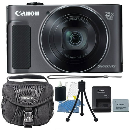 Canon PowerShot SX620 HS 20.2 MP 25X Optical Zoom Wifi / NFC Enabled Point and Shoot Digital Camera Black with Premium (Best Panasonic Point And Shoot Camera)