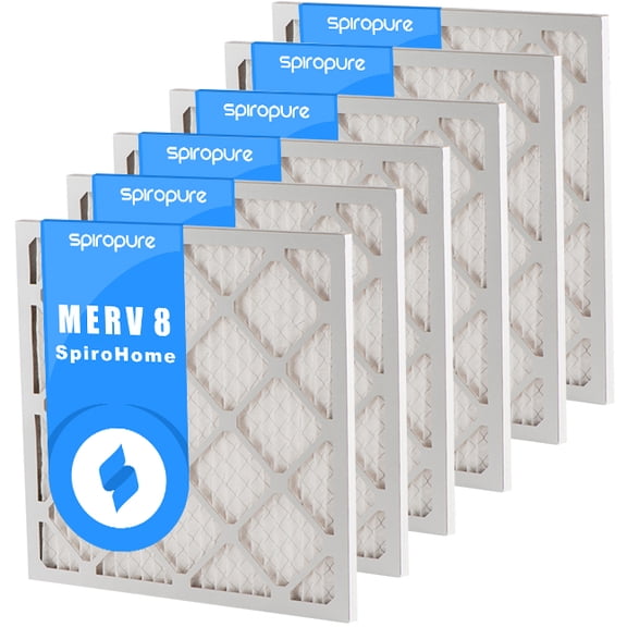 SpiroPure 15X30X1 MERV 8 Pleated Air Filters - Made in USA (6 Pack)
