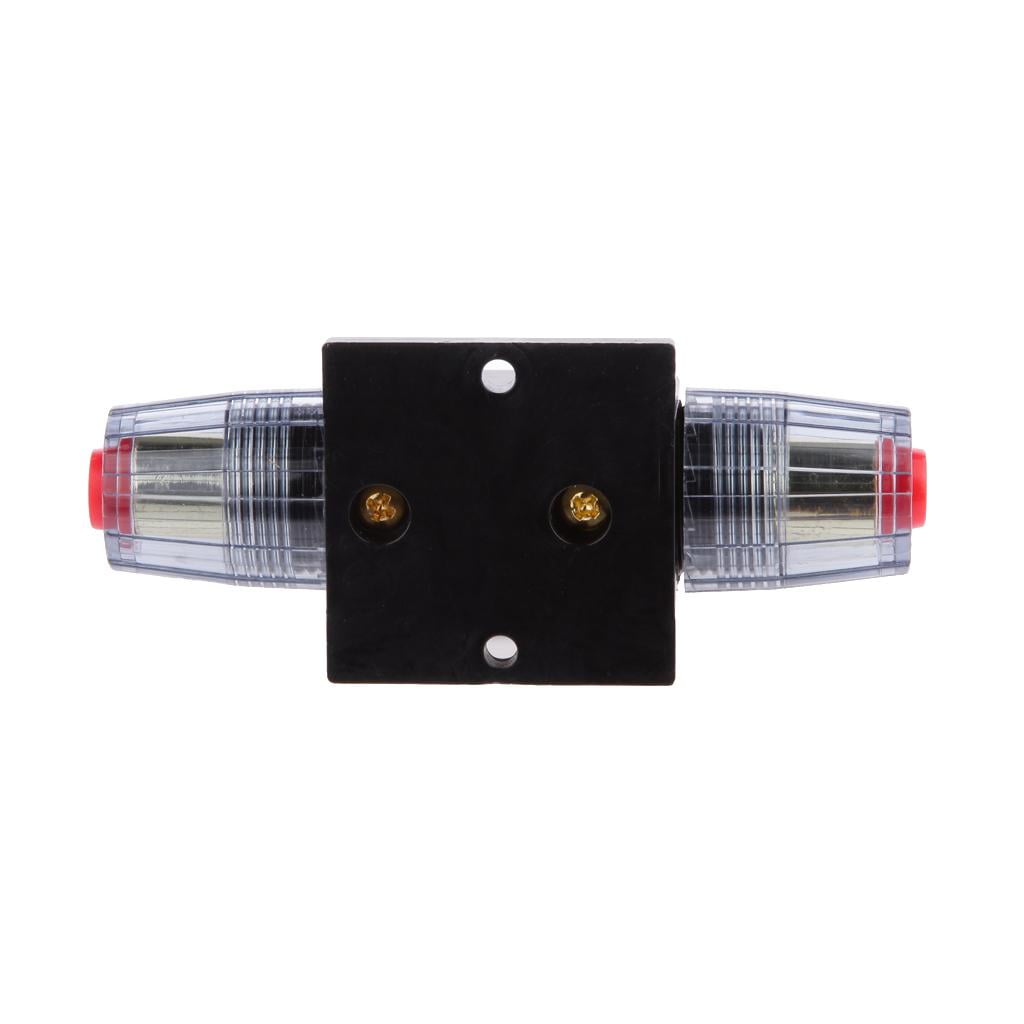 Wzmzjy 2x In-Line Circuit Breaker Stereo Audio Car Fuse Holder DC12V-24V 60A & 20A