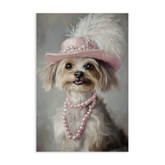 Stupell Industries Lady Yorkie Portrait Canvas Wall Art, design by Tina LeCour