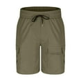 thumbnail image 5 of Havenre Cargo Shorts for Men Stretch Waist Casual Lightweight Relaxed Fit Hiking Outdoor Drawstring Work Shorts with Multi Pockets Army Green S, 5 of 6