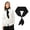 Black, variant on Neckerchief Square Scarf Solid Color Accessories for Spring Costume Silk Headband Retro Satin Ribbon Scarf Cosplay Accessory Retro Satin Ribbon Scarf for Women