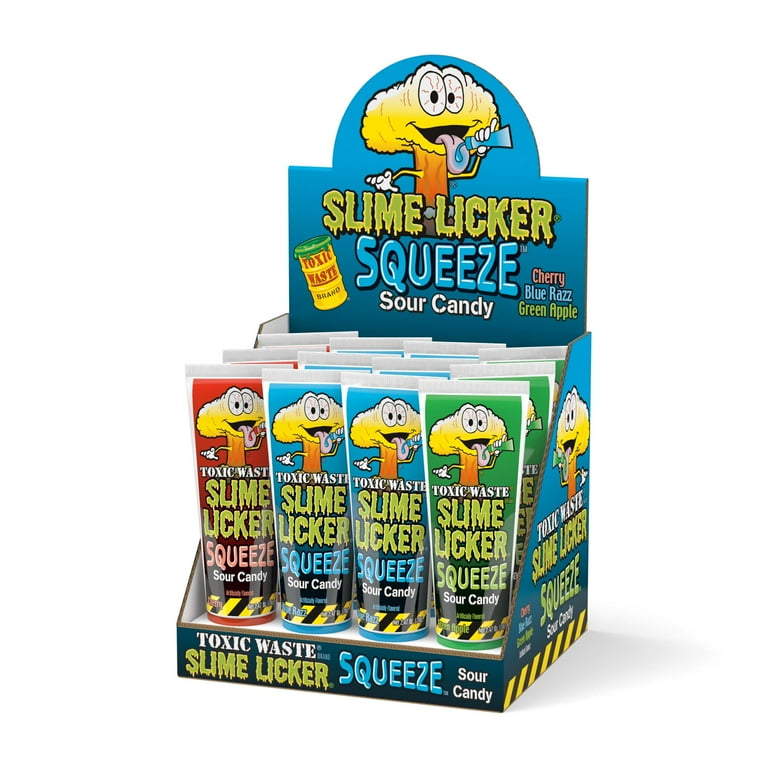 4 pack) Toxic Waste Slime Licker Squeeze, Sour Candy, 2.47 oz