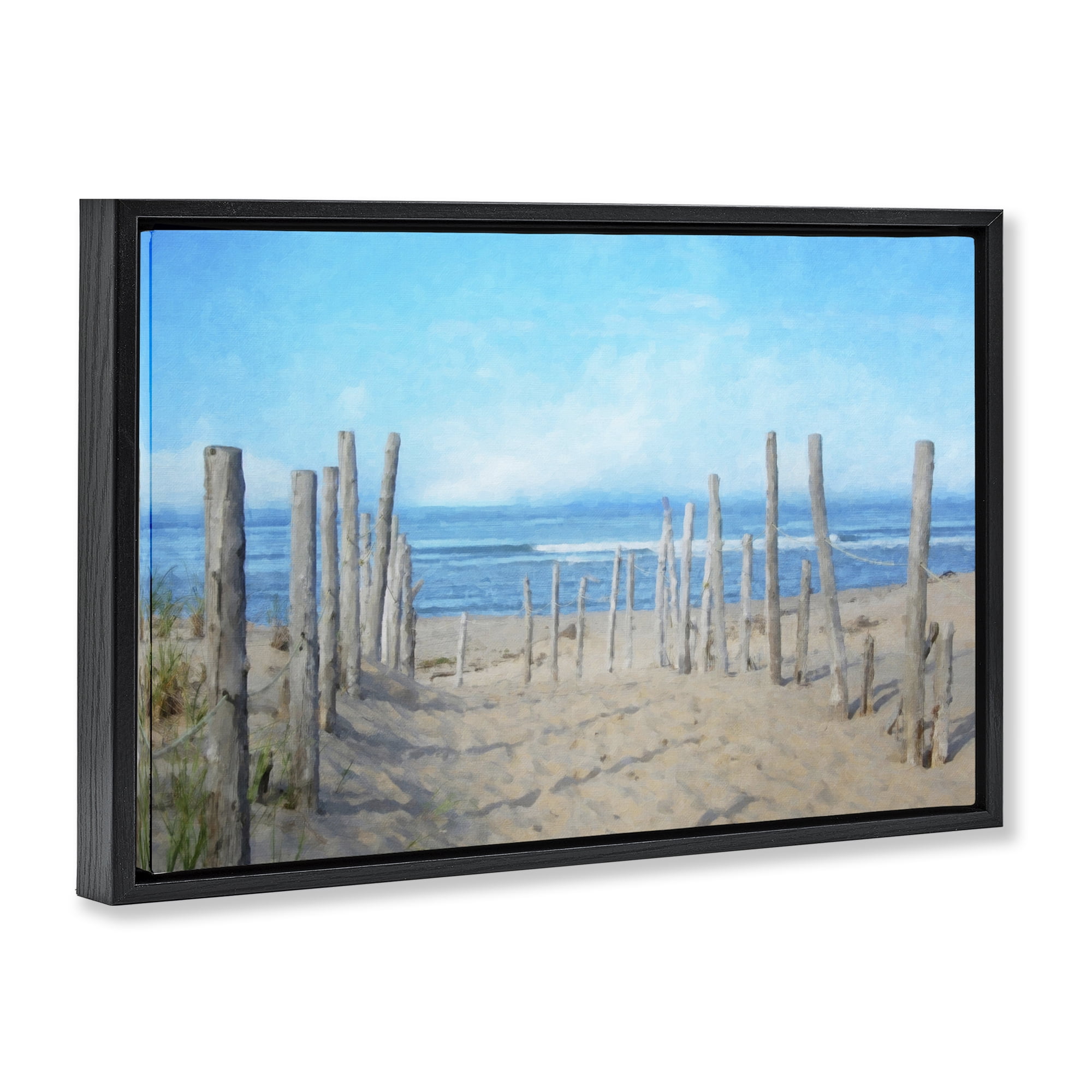 Stupell Industries National Seashore Vista Black Framed Floater Canvas Wall Art, design by Grotto Studios