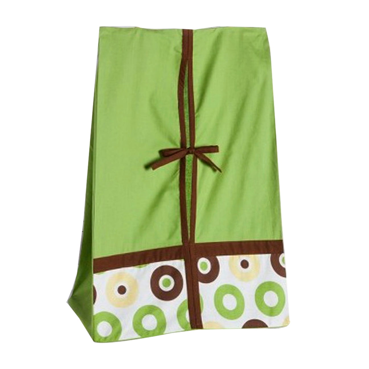 Bacati - Mod Dots Stripes 4-Piece Crib Bedding Set with Diaper Stacker - Green/Yellow/Chocolate Unisex