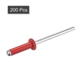 thumbnail image 3 of Uxcell 3.2mm x 13mm Aluminum Open End Flat Round Head Blind Rivets, Red 200 Pack, 3 of 5